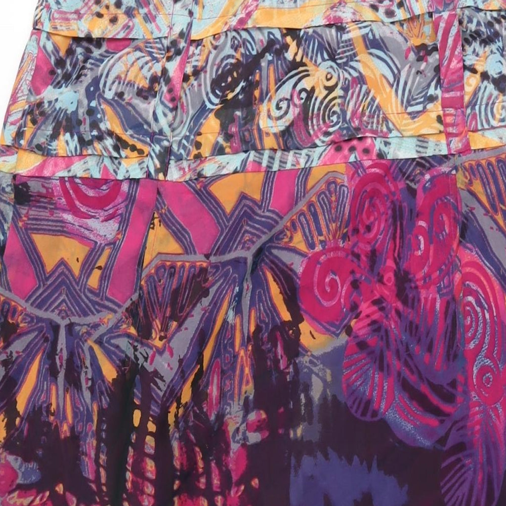 Betty Barclay Womens Multicoloured Geometric Polyester Swing Skirt Size 10 Zip