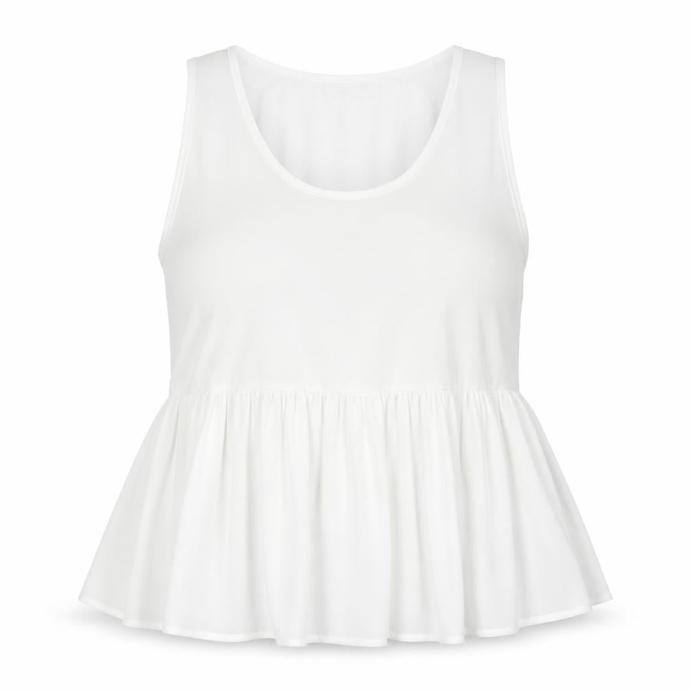 Womens UK Size 14 Boohoo White Basic Tank