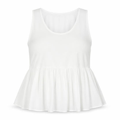 Womens UK Size 14 Boohoo White Basic Tank