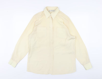 Womens UK Size 10 Artigiano Beige Basic Button-Up