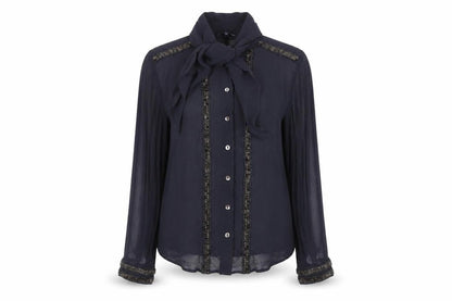 Womens UK Size 6 French Connection Grey Basic Button-Up