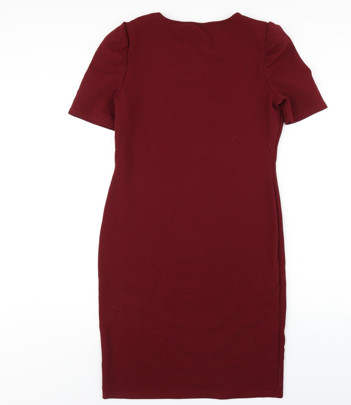 Dorothy Perkins Womens Red Polyester Bodycon Size 12 Round Neck Pullover