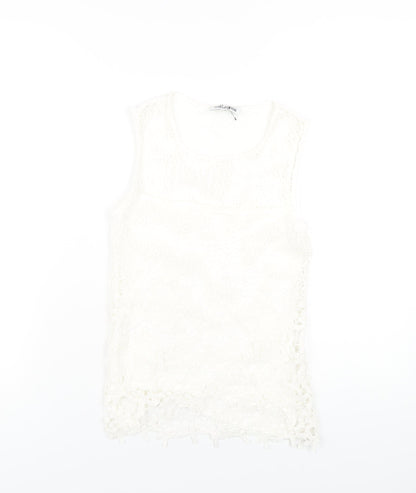 Womens UK Size 6 Debenhams White Basic Tank