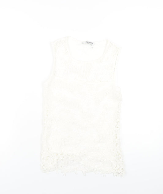 Womens UK Size 6 Debenhams White Basic Tank