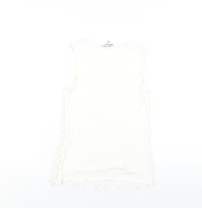 Womens UK Size 6 Debenhams White Basic Tank