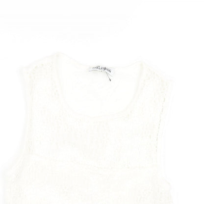 Womens UK Size 6 Debenhams White Basic Tank