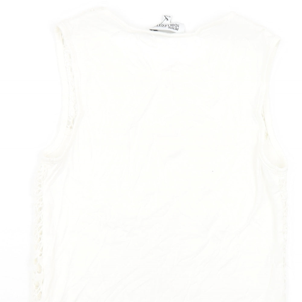 Womens UK Size 6 Debenhams White Basic Tank