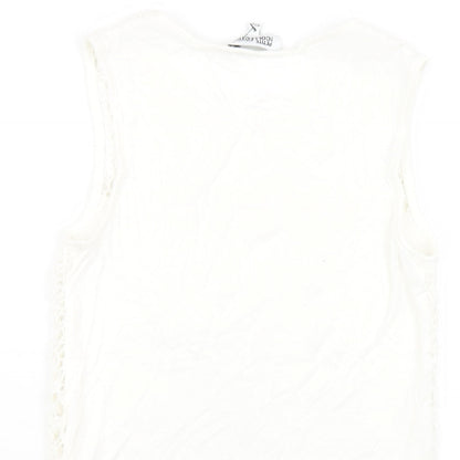Womens UK Size 6 Debenhams White Basic Tank