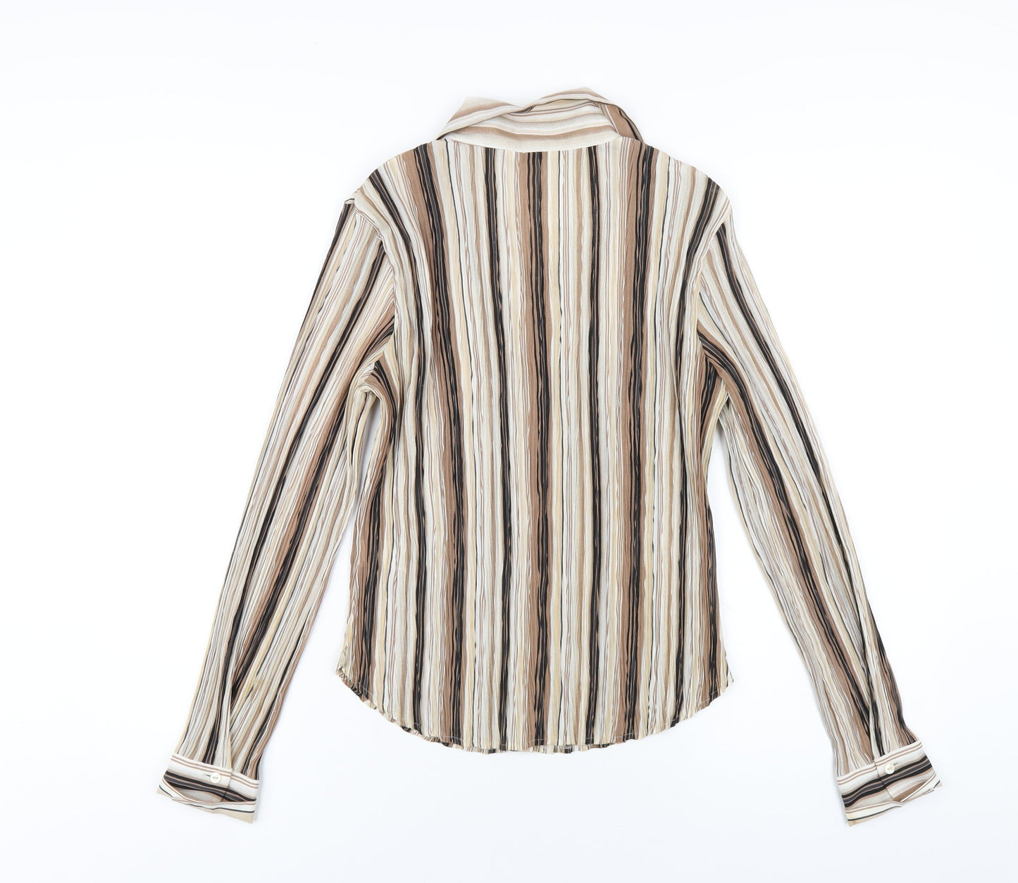 Womens UK Size 14 Marks and Spencer Brown Basic Button-Up