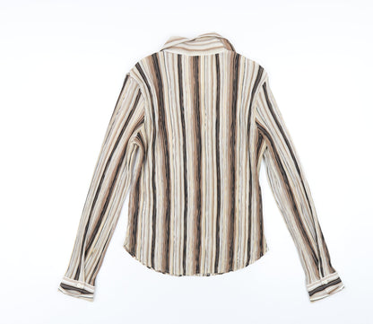 Womens UK Size 14 Marks and Spencer Brown Basic Button-Up