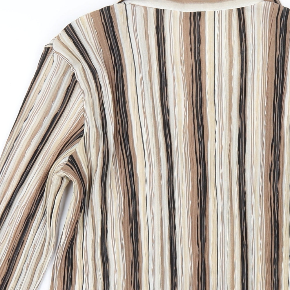 Womens UK Size 14 Marks and Spencer Brown Basic Button-Up