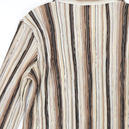 Womens UK Size 14 Marks and Spencer Brown Basic Button-Up