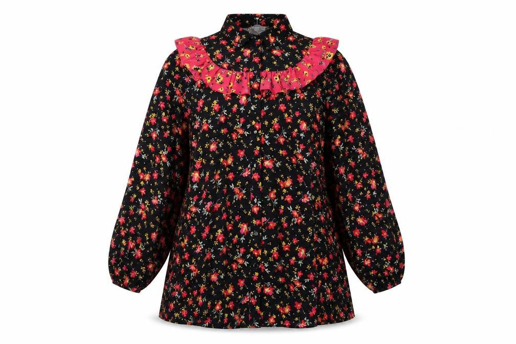ASOS Womens Black Floral Polyester Shirt Dress Size 10 Collared Button