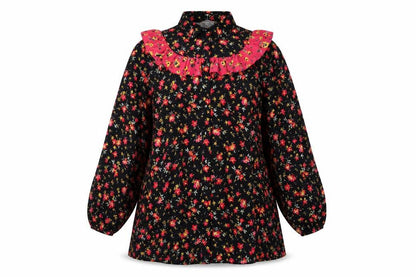ASOS Womens Black Floral Polyester Shirt Dress Size 10 Collared Button