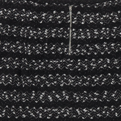 Oasis Womens Black Striped Polyester A-Line Skirt Size S Zip