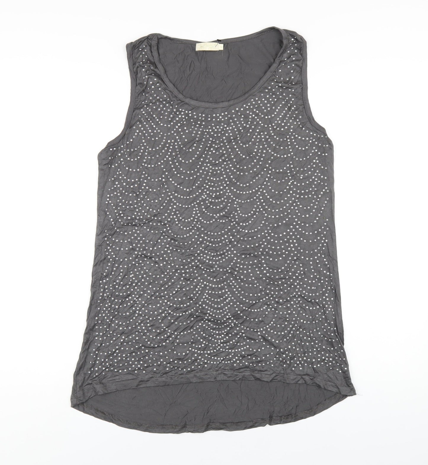 Womens UK Size M QED London Grey Basic Tank