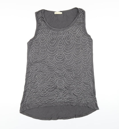 Womens UK Size M QED London Grey Basic Tank