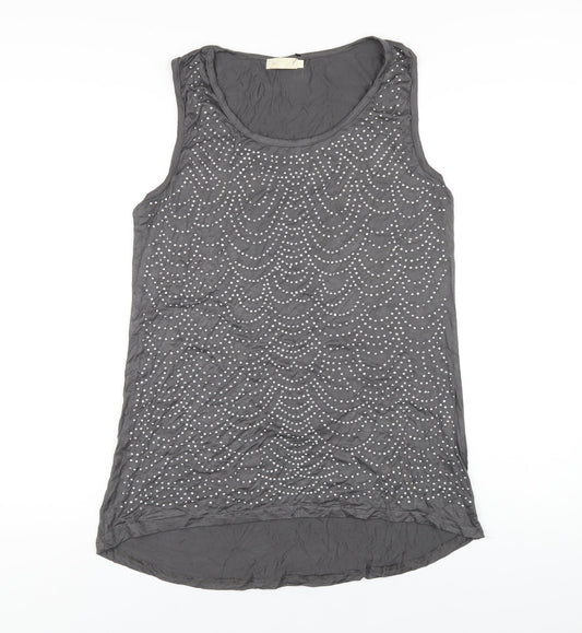 Womens UK Size M QED London Grey Basic Tank