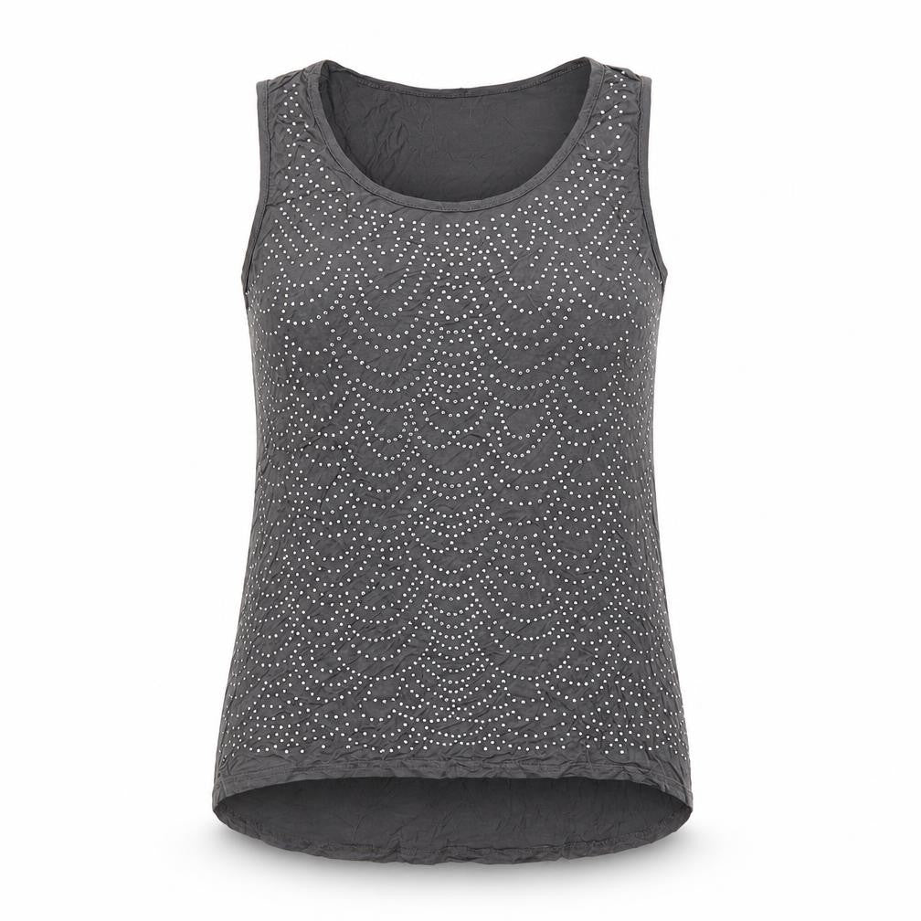 Womens UK Size M QED London Grey Basic Tank