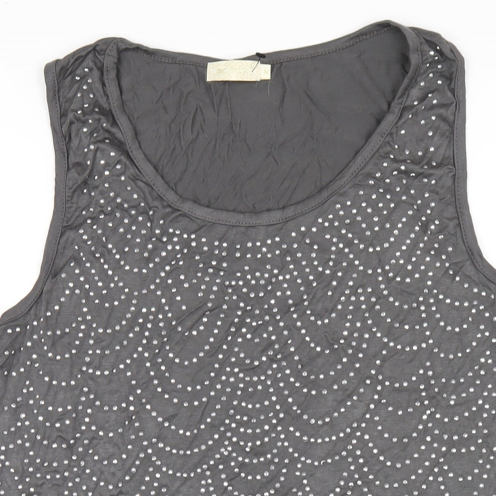 Womens UK Size M QED London Grey Basic Tank