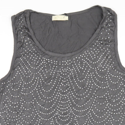 Womens UK Size M QED London Grey Basic Tank