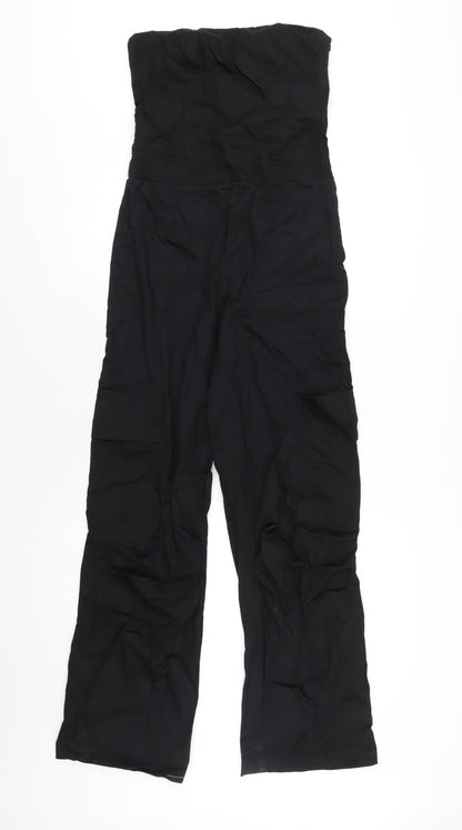 Zara Womens Black Cotton Jumpsuit One-Piece Size XS L32 in Zip
