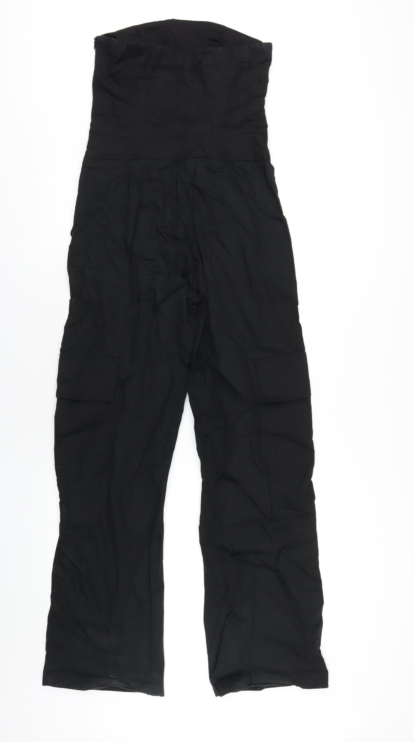 Zara Womens Black Cotton Jumpsuit One-Piece Size XS L32 in Zip