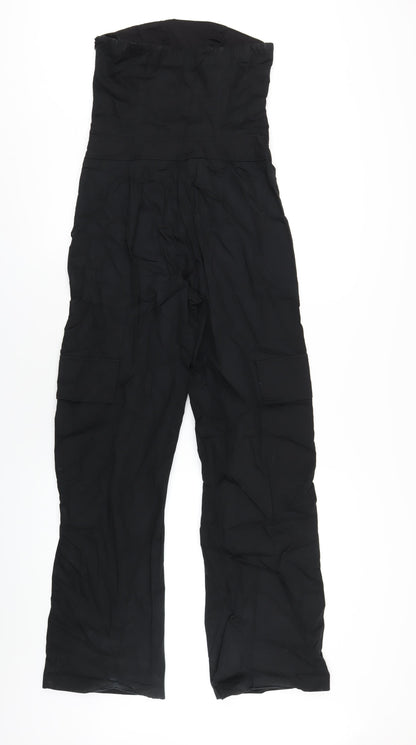 Zara Womens Black Cotton Jumpsuit One-Piece Size XS L32 in Zip