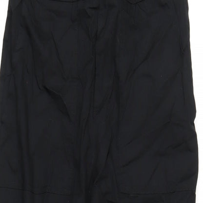 Zara Womens Black Cotton Jumpsuit One-Piece Size XS L32 in Zip