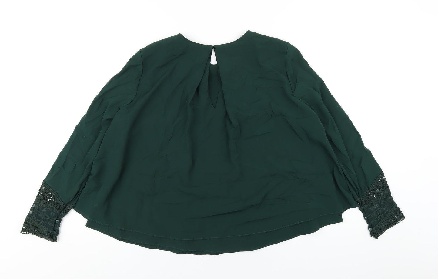 Womens UK Size M Zara Green Basic Blouse