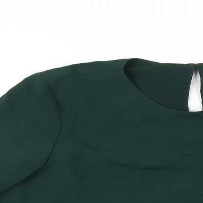 Womens UK Size M Zara Green Basic Blouse
