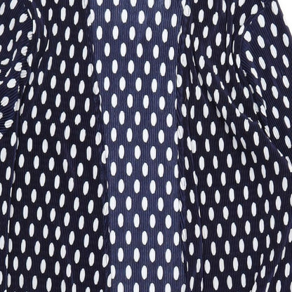 Julipa Womens Blue Polka Dot Polyester Kimono T-Shirt Size 14 V-Neck