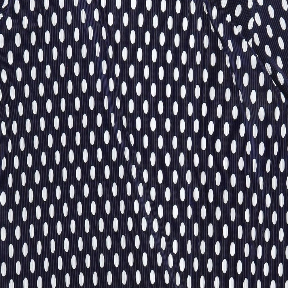 Julipa Womens Blue Polka Dot Polyester Kimono T-Shirt Size 14 V-Neck