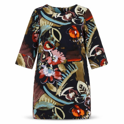 Marks and Spencer Womens Multicoloured Geometric Polyester A-Line Size 12 Round Neck Pullover