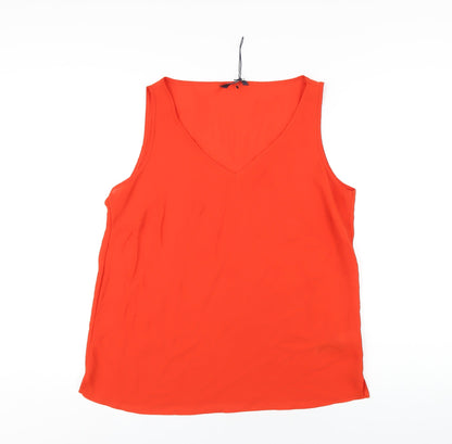 Womens UK Size 14 Marks and Spencer Orange Basic Tank