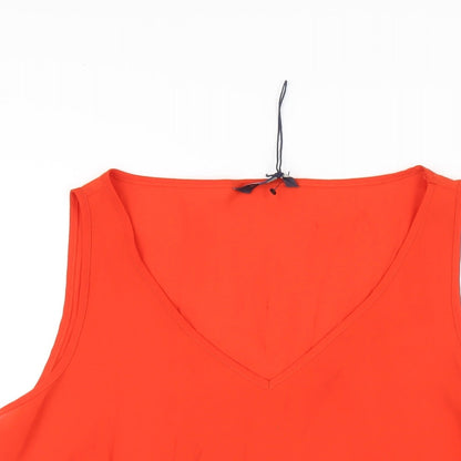 Womens UK Size 14 Marks and Spencer Orange Basic Tank