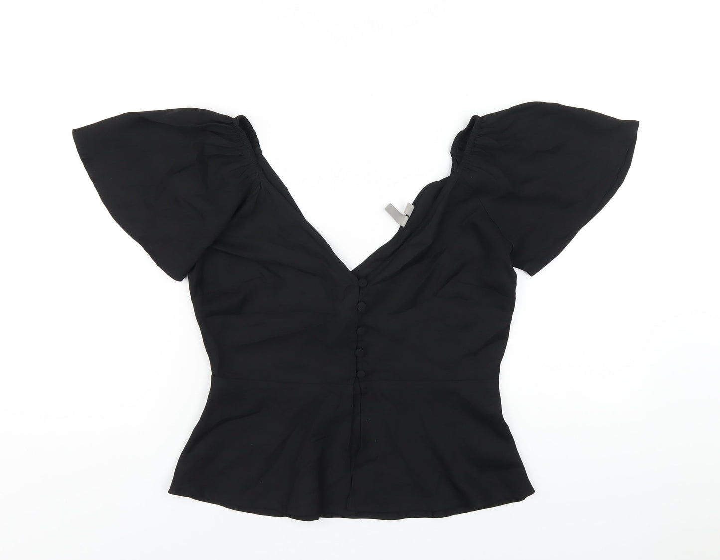 Womens UK Size 8 ASOS Black Basic Blouse