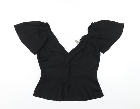 Womens UK Size 8 ASOS Black Basic Blouse