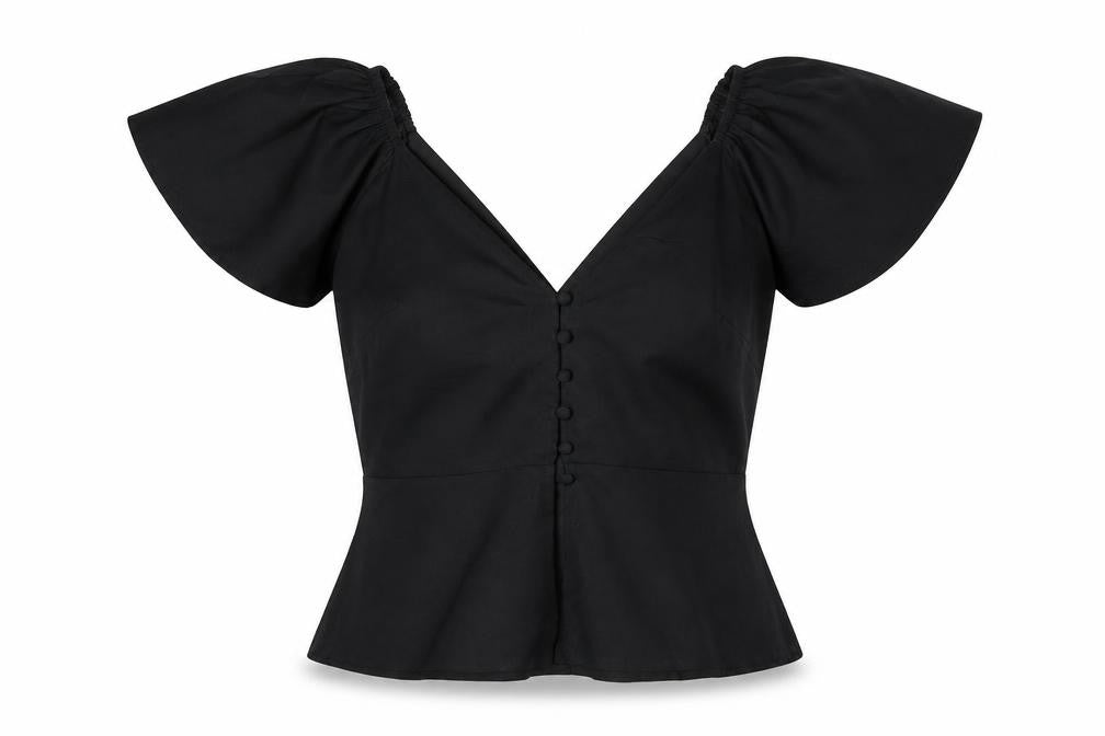 Womens UK Size 8 ASOS Black Basic Blouse