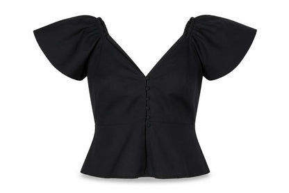 Womens UK Size 8 ASOS Black Basic Blouse