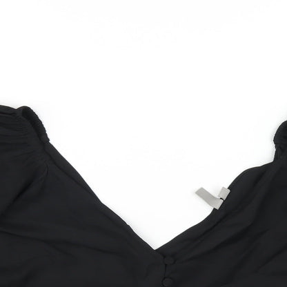 Womens UK Size 8 ASOS Black Basic Blouse