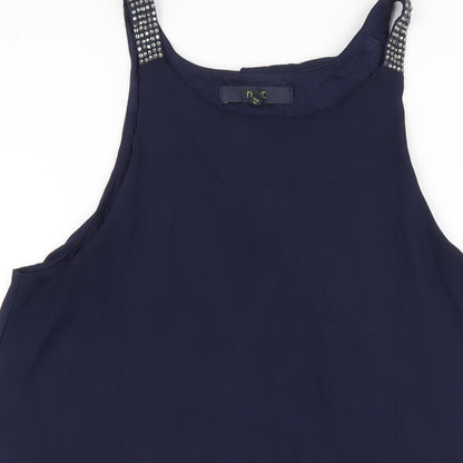 NEXT Womens Blue Viscose A-Line Size 12 Round Neck Pullover