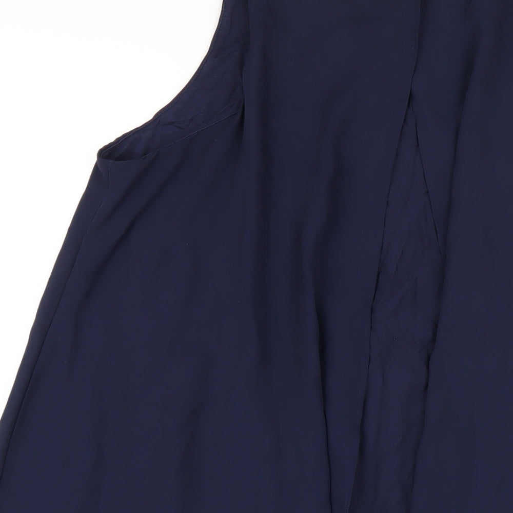 NEXT Womens Blue Viscose A-Line Size 12 Round Neck Pullover