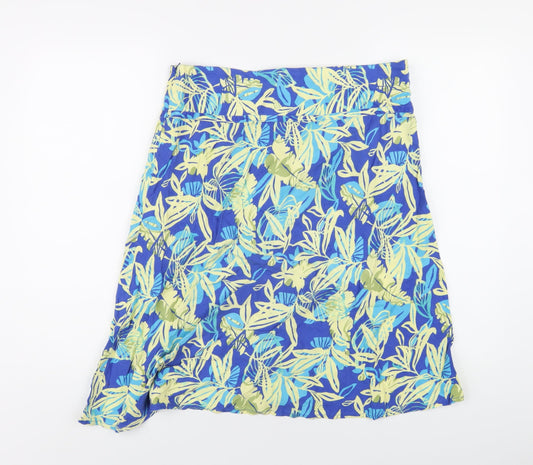 Maine Womens Multicoloured Geometric Cotton A-Line Skirt Size 14 Zip