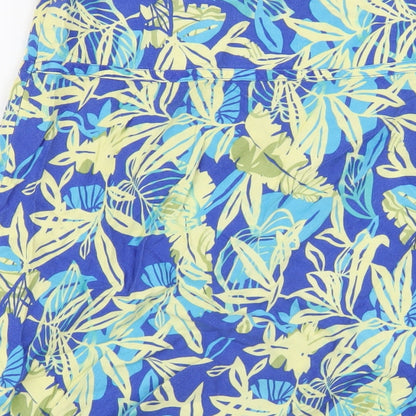 Maine Womens Multicoloured Geometric Cotton A-Line Skirt Size 14 Zip