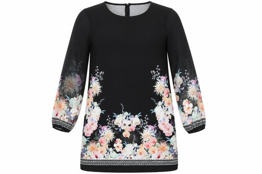 Lipsy Womens Multicoloured Floral Polyester A-Line Size 14 Round Neck Zip