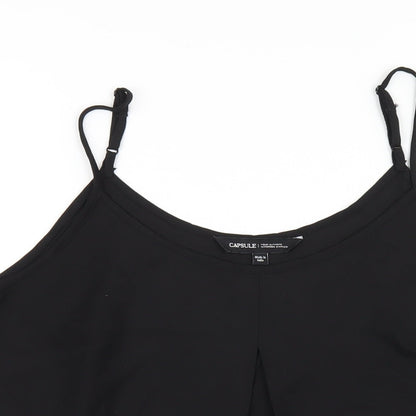 Capsule Womens Black Polyester Camisole T-Shirt Size 16 Round Neck