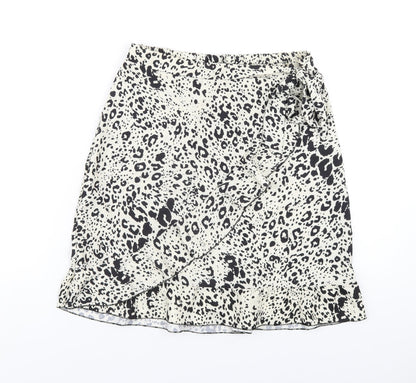 Nasty Gal Womens Ivory Geometric Polyester A-Line Skirt Size 30 in