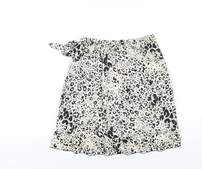 Nasty Gal Womens Ivory Geometric Polyester A-Line Skirt Size 30 in