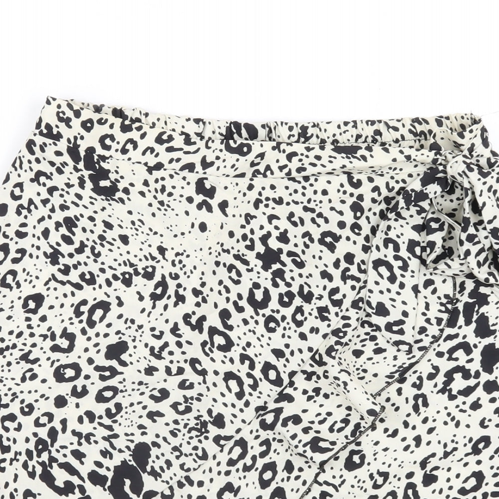 Nasty Gal Womens Ivory Geometric Polyester A-Line Skirt Size 30 in